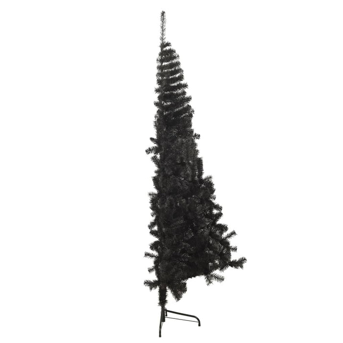 Artificial Half Christmas Tree with Stand Black PVC Steel 210cm