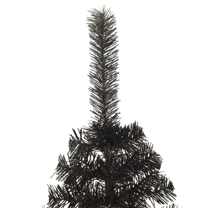 Artificial Half Christmas Tree with Stand Black PVC Steel 210cm