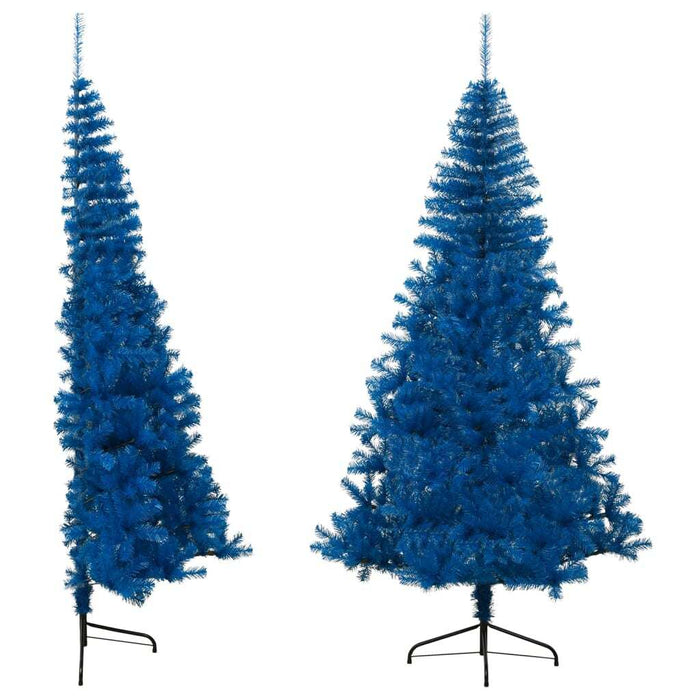 Artificial Half Christmas Tree with Stand Blue PVC Steel 240cm