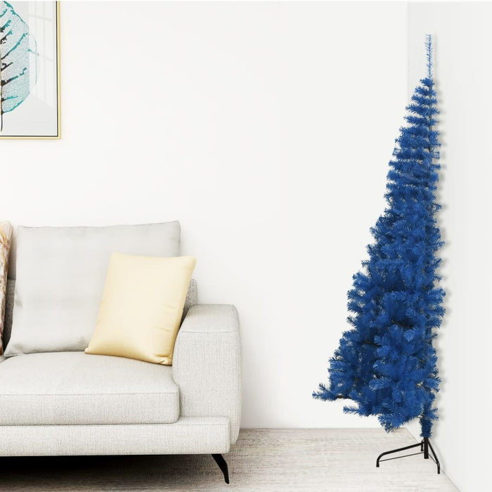 Artificial Half Christmas Tree with Stand Blue PVC Steel 240cm