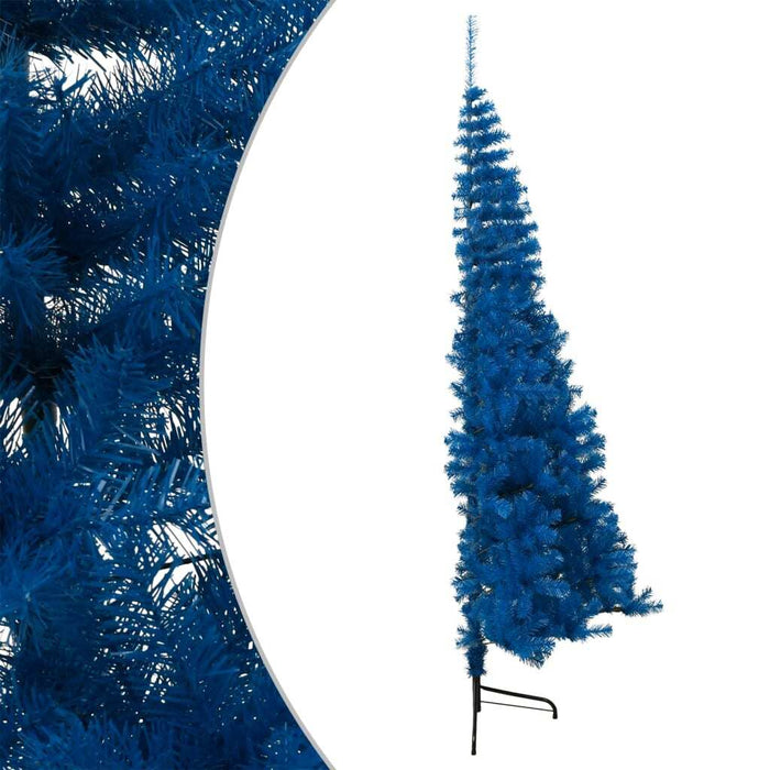 Artificial Half Christmas Tree with Stand Blue PVC Steel 240cm