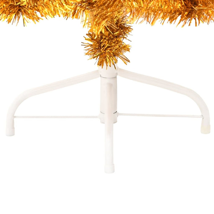 Artificial Half Christmas Tree with Stand Gold PET Steel 150cm