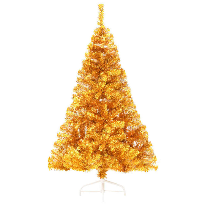 Artificial Half Christmas Tree with Stand Gold PET Steel 150cm