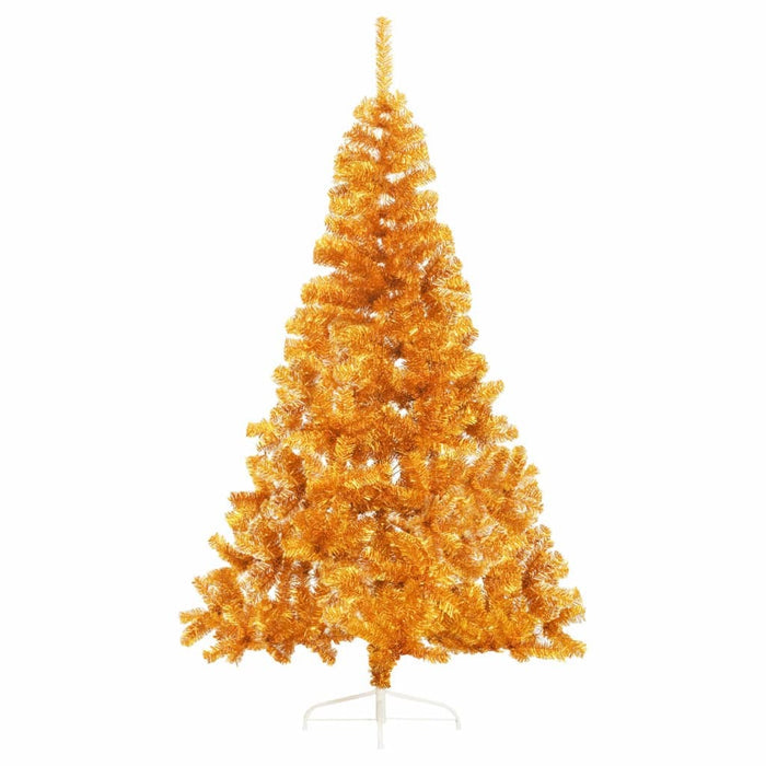 Artificial Half Christmas Tree with Stand Gold PET Steel 180cm