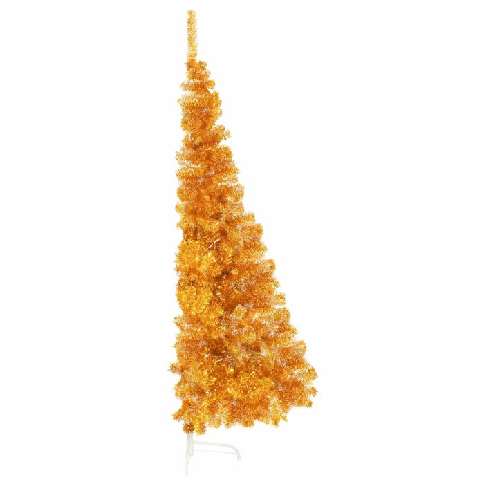 Artificial Half Christmas Tree with Stand Gold PET Steel 180cm