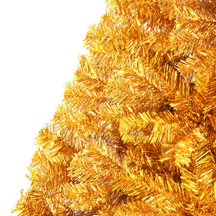 Artificial Half Christmas Tree with Stand Gold PET Steel 180cm