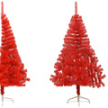Artificial Half Christmas Tree with Stand Red 120 cm PVC
