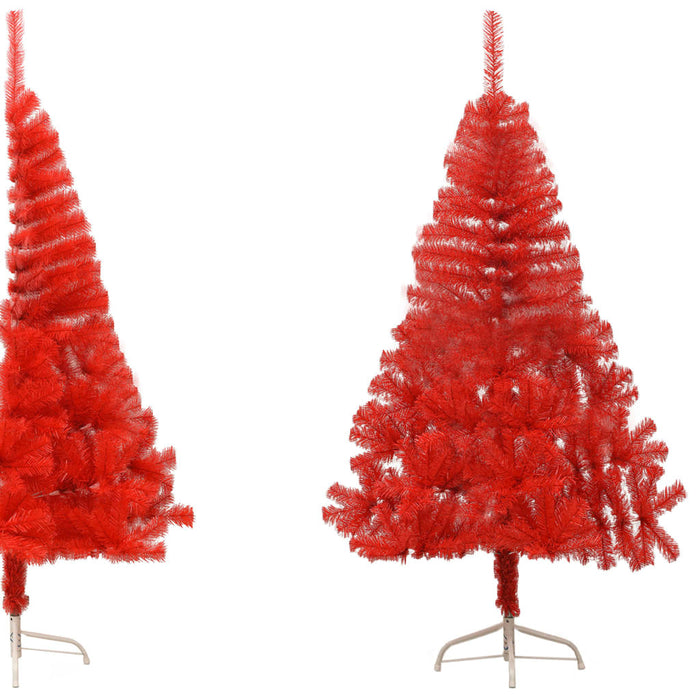 Artificial Half Christmas Tree with Stand Red 120 cm PVC