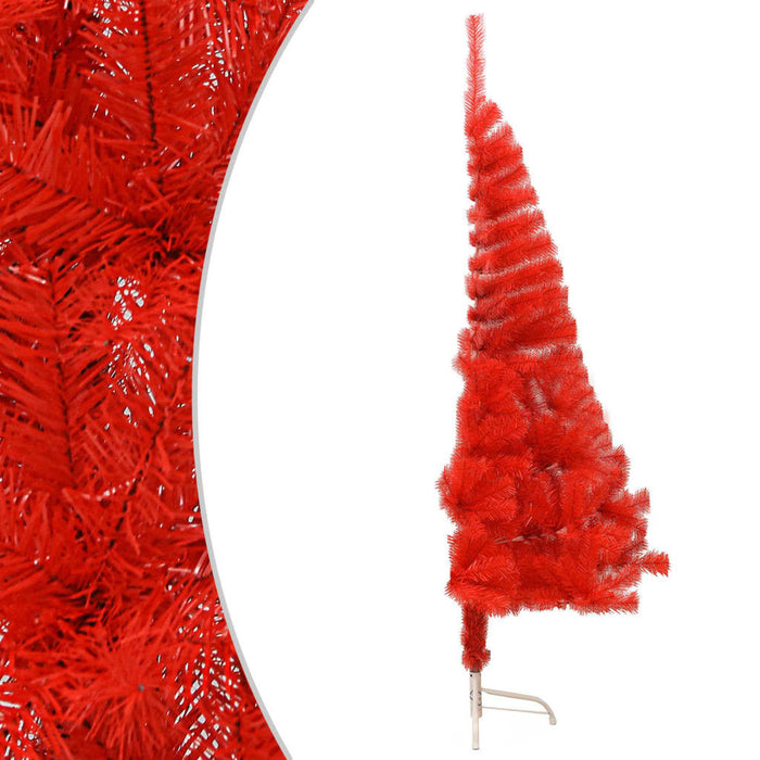 Artificial Half Christmas Tree with Stand Red 120 cm PVC
