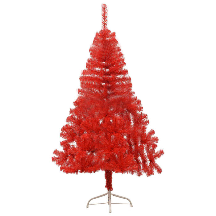 Artificial Half Christmas Tree with Stand Red 120 cm PVC