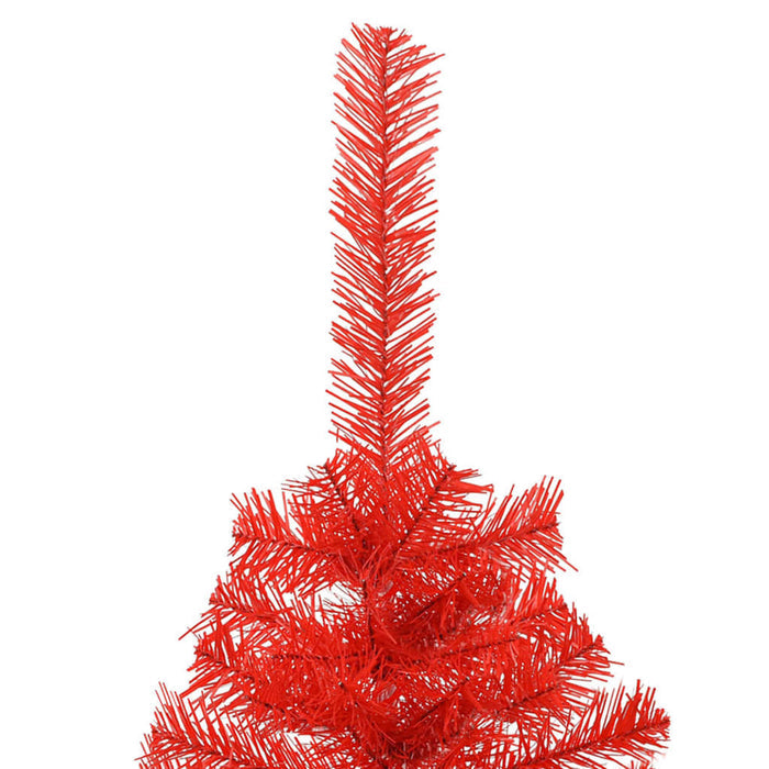 Artificial Half Christmas Tree with Stand Red 120 cm PVC