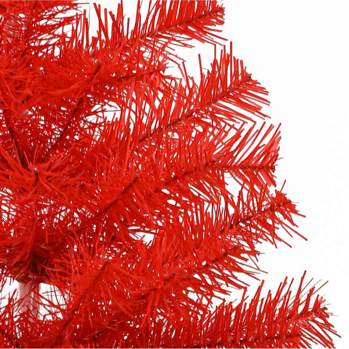 Artificial Half Christmas Tree with Stand Red 120 cm PVC
