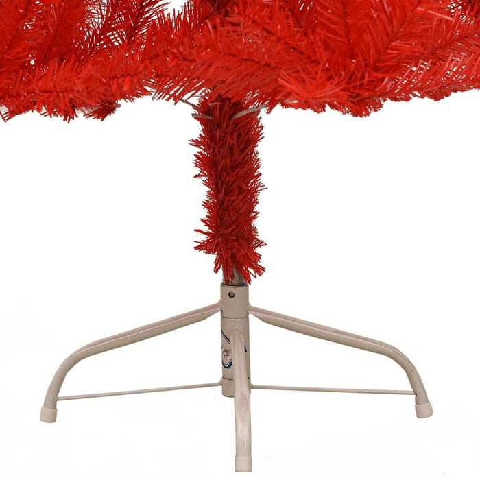 Artificial Half Christmas Tree with Stand Red 120 cm PVC
