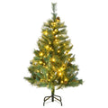 Artificial Hinged Christmas Tree 120cm LED Lights PE Tips Indoor Xmas Green