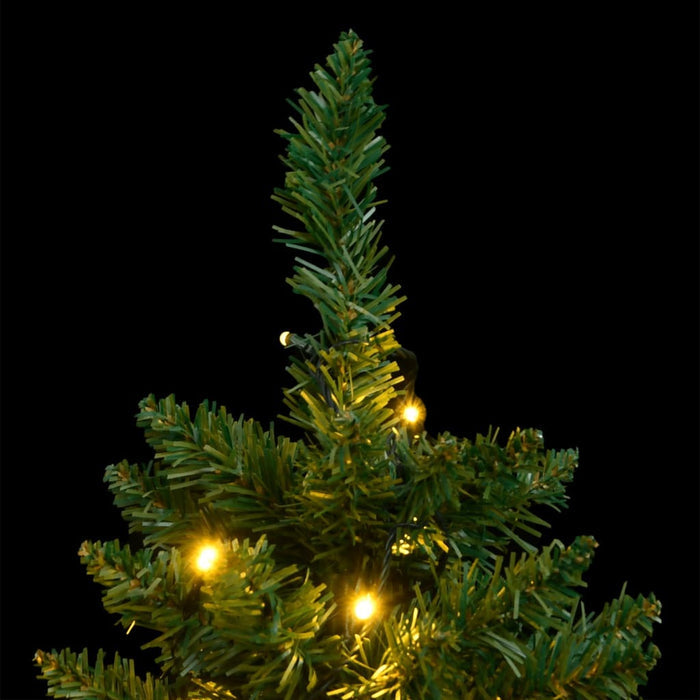 Artificial Hinged Christmas Tree 150cm LED Lights Foldable Branches Xmas Decor