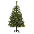Artificial Hinged Christmas Tree 150cm LED Lights Foldable Branches Xmas Green