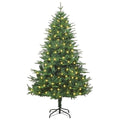 Artificial Pre-lit Christmas Tree Green 180 cm PVC and PE