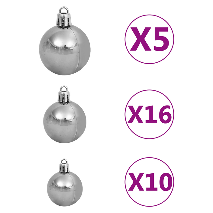 Artificial Pre-lit Christmas Tree with Ball Set Green 180 cm