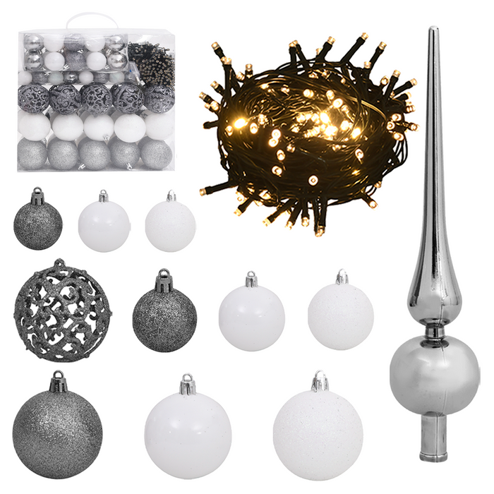 Artificial Pre-lit Christmas Tree with Ball Set Green 180 cm
