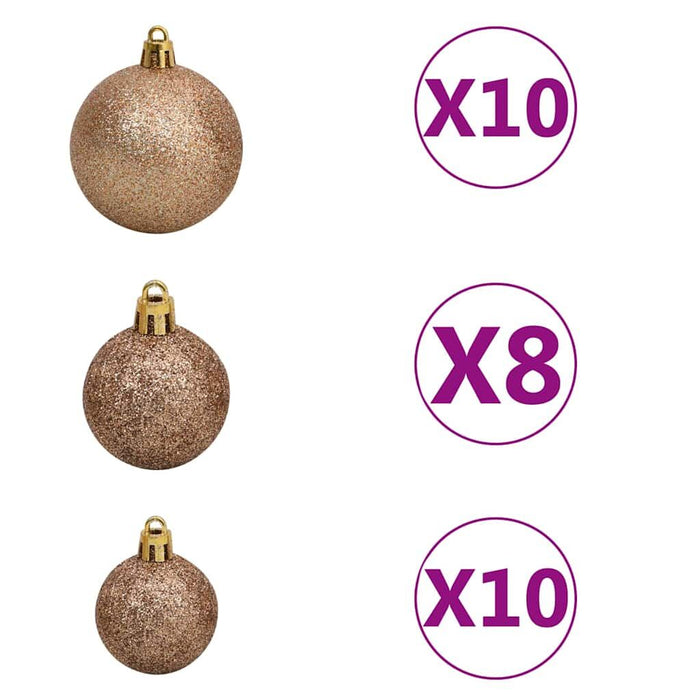Artificial Pre-lit Christmas Tree with Ball Set Green 180 cm