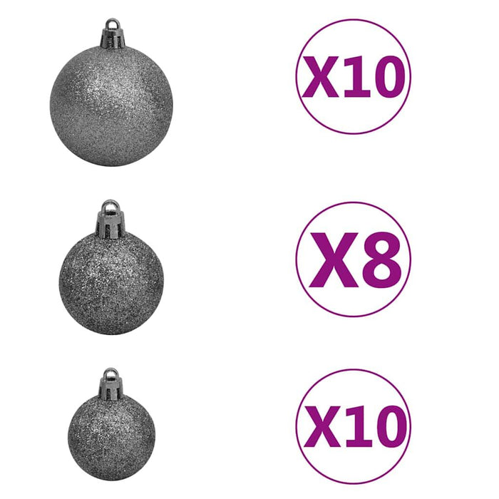 Artificial Pre-lit Christmas Tree with Ball Set Green 180 cm