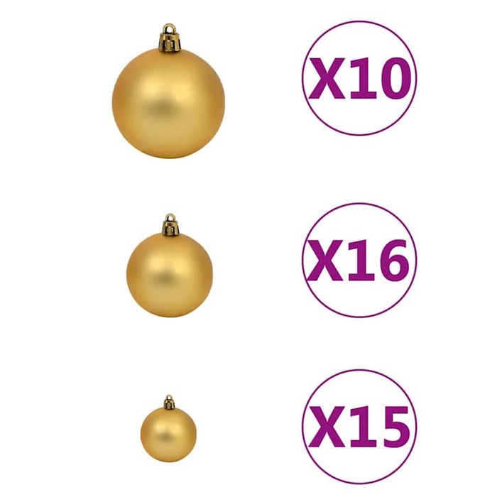 Artificial Pre-lit Christmas Tree with Ball Set Green 180 cm