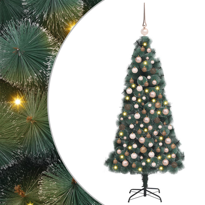 Artificial Pre-lit Christmas Tree with Ball Set Green 240 cm