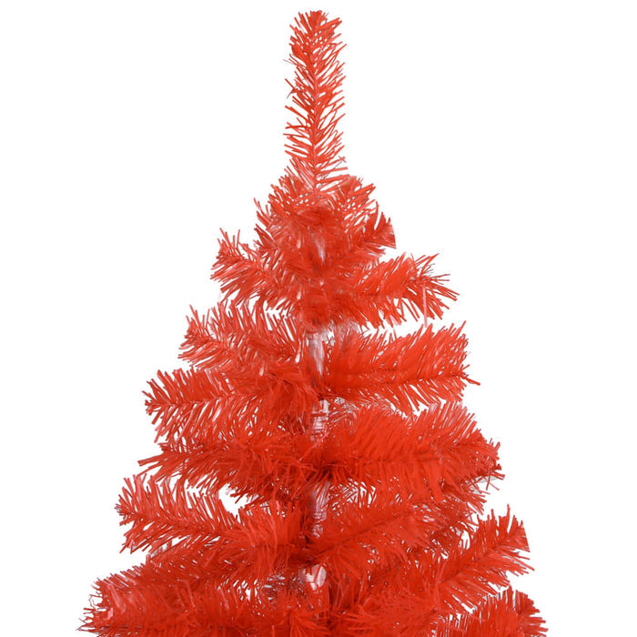 Artificial Pre-lit Christmas Tree with Ball Set Red 240 cm PVC