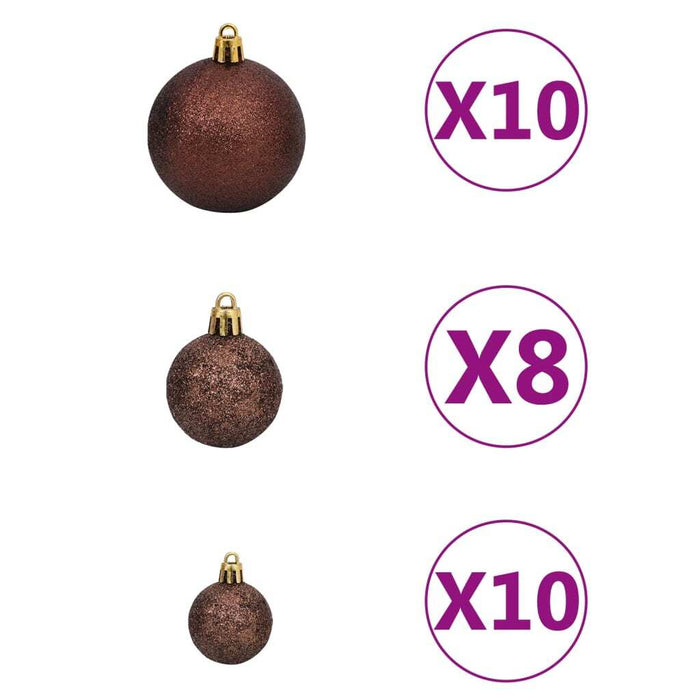 Artificial Pre-lit Christmas Tree with Ball Set Red 240 cm PVC