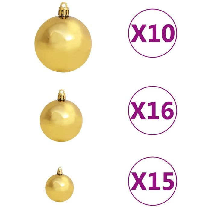 Artificial Pre-lit Christmas Tree with Ball Set Red 240 cm PVC