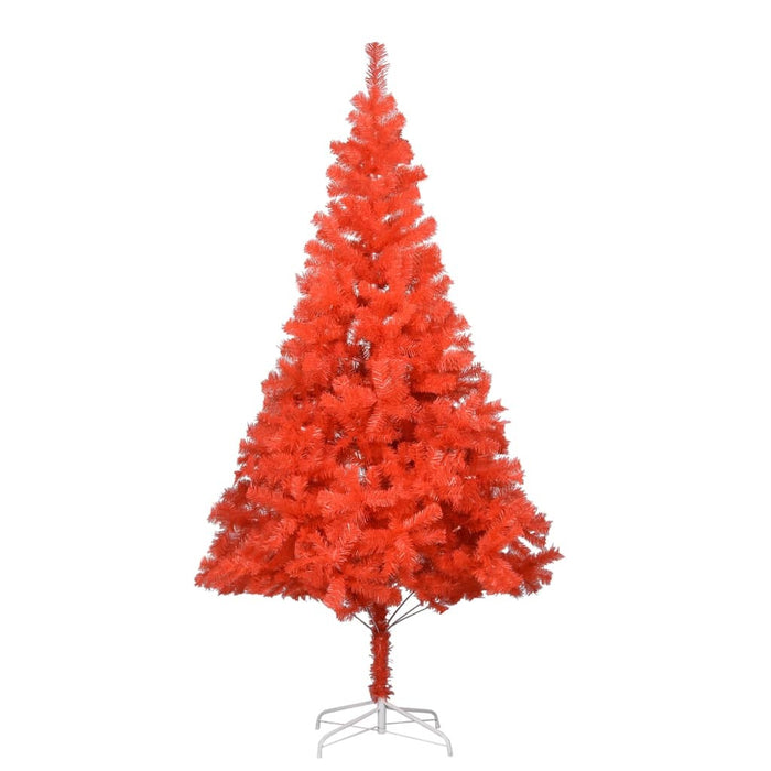Artificial Pre-lit Christmas Tree with Stand Red 180 cm PVC