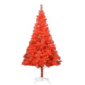 Artificial Pre-lit Christmas Tree with Stand Red 210 cm PVC
