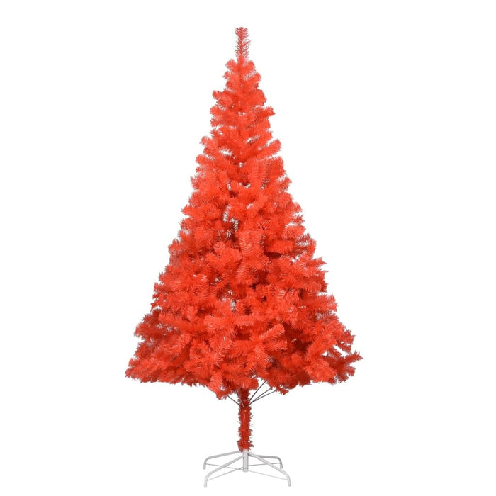 Artificial Pre-lit Christmas Tree with Stand Red 210 cm PVC