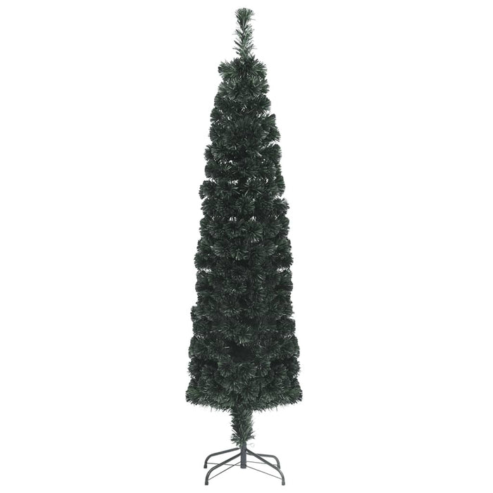 Artificial Slim Christmas Tree with Stand with 5 Colour Fibre Optic 150cm
