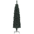 Artificial Slim Christmas Tree with Stand with 5 Colour Fibre Optic 150cm