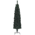 Artificial Slim Christmas Tree with Stand with 5 Colour Fibre Optic 180cm