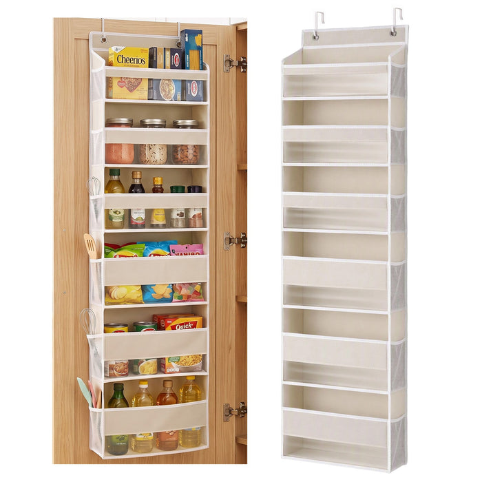 Artiss 2X Over Door Storage Hangers 6-Tier Organiser Pockets Fabric Beige