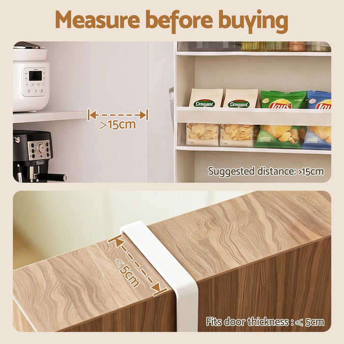 Artiss 2X Over Door Storage Hangers 6-Tier Organiser Pockets Fabric Beige