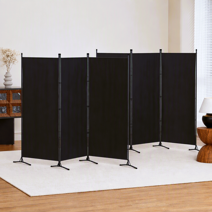 Artiss 3 Panel Room Divider Set of 2 Folding Privacy Screen Fabric Black