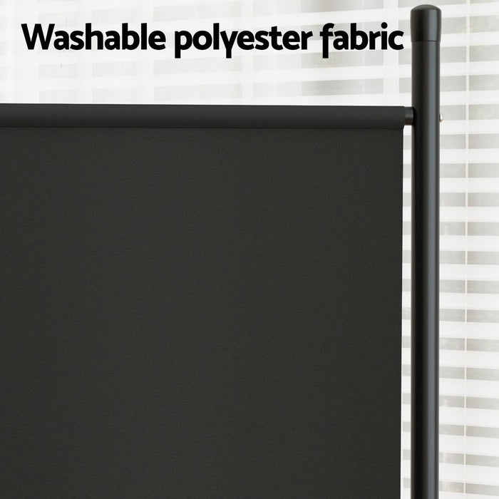 Artiss 3 Panel Room Divider Set of 2 Folding Privacy Screen Fabric Black