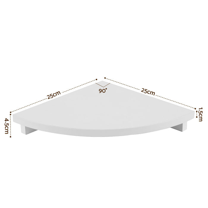 Artiss 3pc Corner Floating Wall Shelf Wall Mounted Display Rack Round Edge White