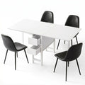 Artiss Dining Table and Chairs Set 5pcs Foldable with 2 Drawers Black and White