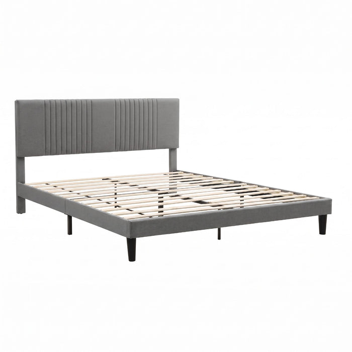 Artiss King Bed Frame with Adjustable Headboard with 300kg Capacity Grey