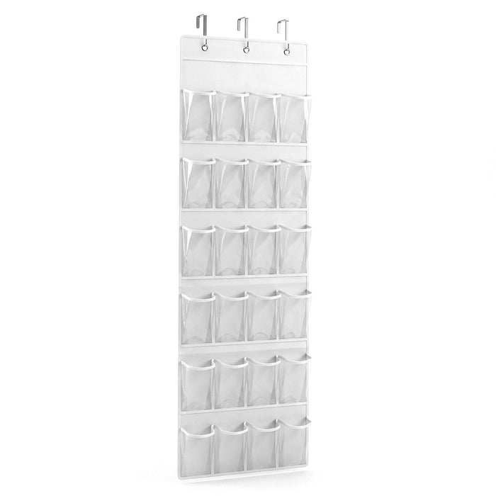 Artiss Over Door Shoe Organiser Storage 6-Tier Pantry Hanger 24 Pockets White