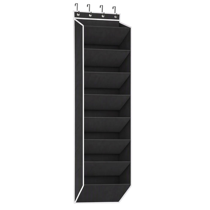 Artiss Over Door Shoe Organiser Storage 8-Tier Hanger Rack Fabric Black