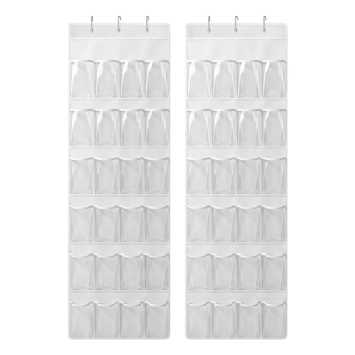 Artiss Over Door Shoe Organiser Storage X2 6-Tier Hanger 24 Pockets White