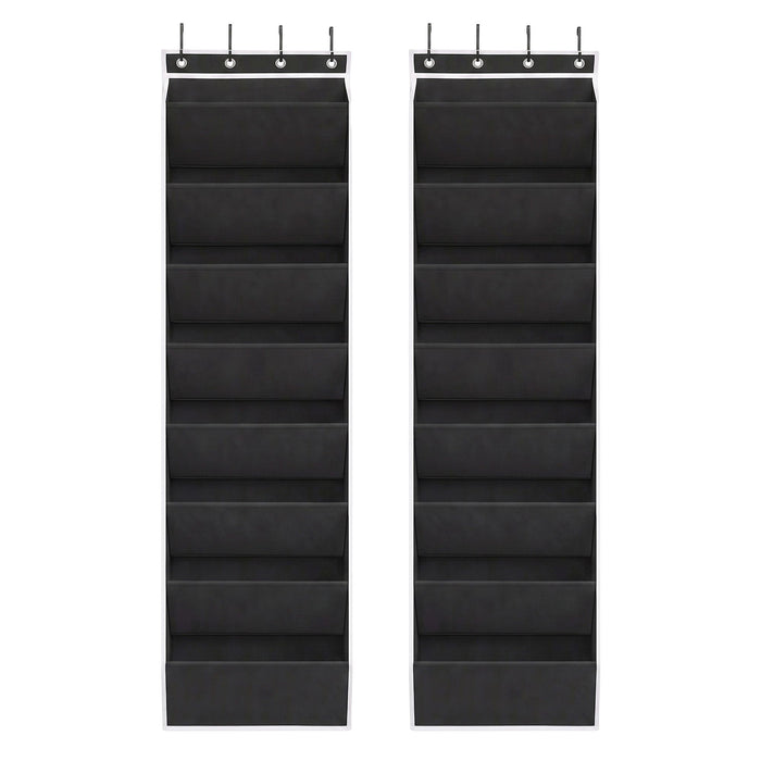 Artiss Over Door Shoe Organiser Storage X2 8-Tier Pantry Hanger Fabric Black