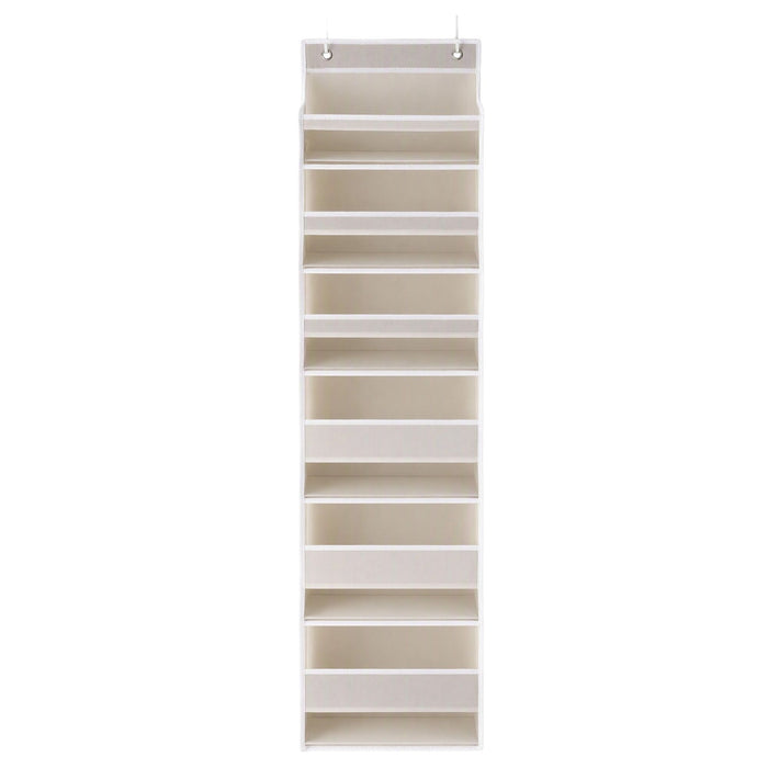 Artiss Over Door Storage Hanger 6-Tier 12 Pockets Fabric Organiser Beige