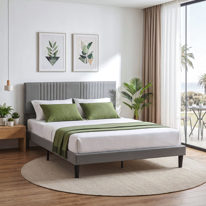 Artiss Queen Bed Frame with Adjustable Headboard with 300kg Capacity Grey