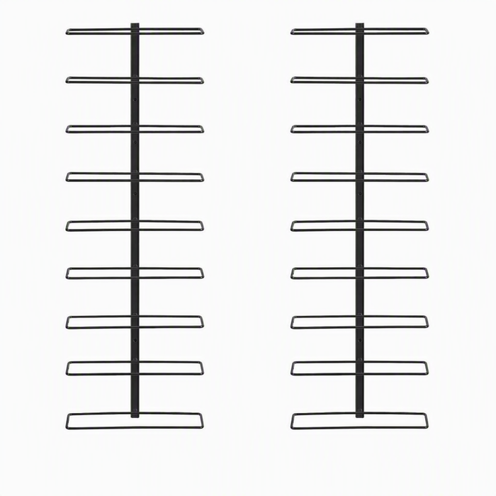 Artiss Set of 2 Metal Wall Mounted Wine Rack Holder with 18-Bottle Capacity Black
